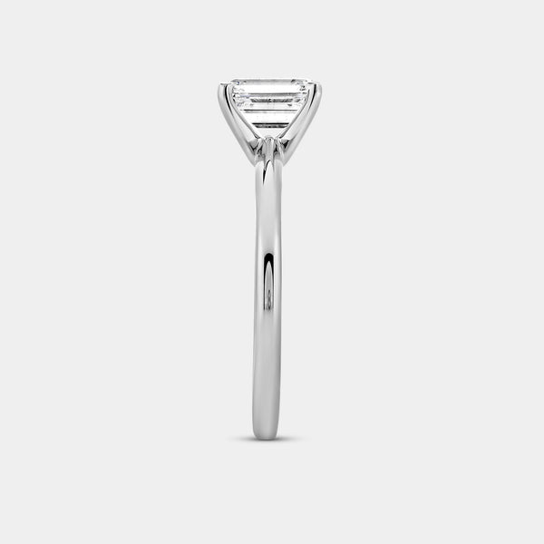 Gilded 1 Carat Lab-Grown Diamond Emerald-Cut Classic Solitaire Ring