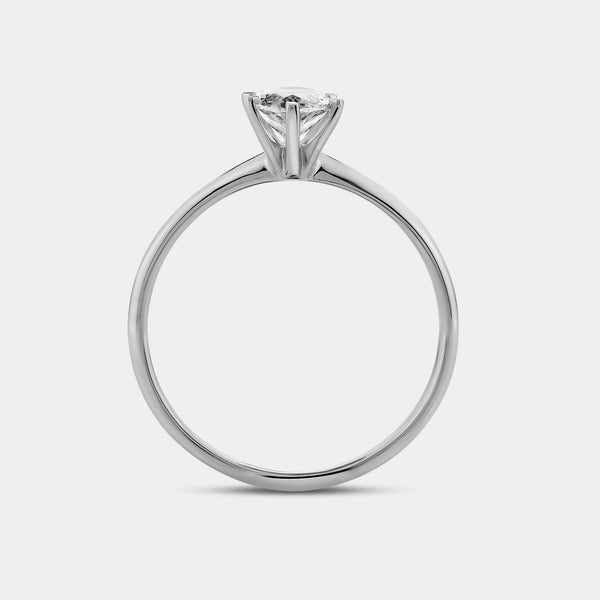 Gilded 1 Carat Lab-Grown Diamond Marquise-Shaped Classic Solitaire Ring