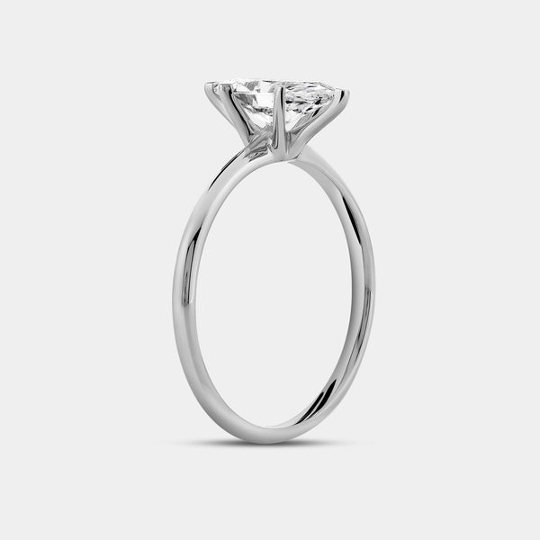 Gilded 1 Carat Lab-Grown Diamond Marquise-Shaped Classic Solitaire Ring
