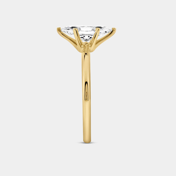 Gilded 1 Carat Lab-Grown Diamond Marquise-Shaped Classic Solitaire Ring