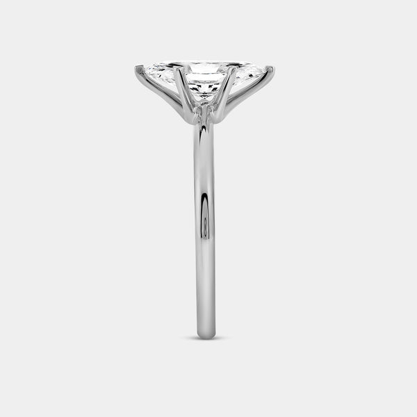 Gilded 1 Carat Lab-Grown Diamond Marquise-Shaped Classic Solitaire Ring