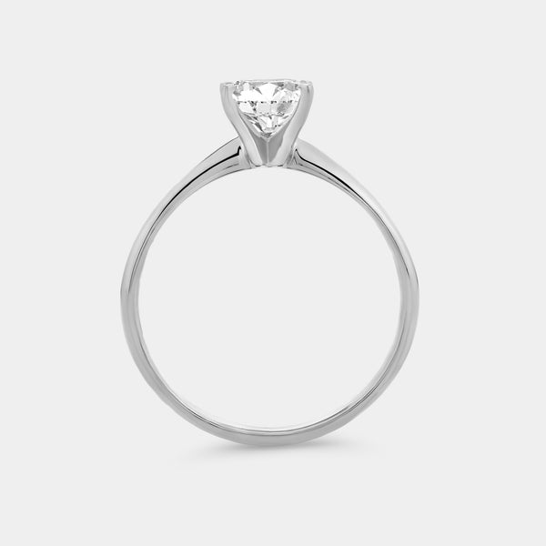 Gilded 1 Carat Lab-Grown Diamond Princess-Cut Classic Solitaire Ring
