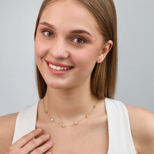 Gilded 5 Carat Lab-Grown Diamond Bezel-Set Diamond-By-The-Yard Necklace