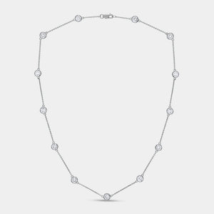 Gilded 5 Carat Lab-Grown Diamond Bezel-Set Diamond-By-The-Yard Necklace