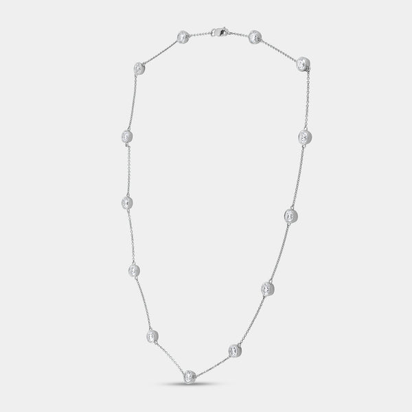 Gilded 5 Carat Lab-Grown Diamond Bezel-Set Diamond-By-The-Yard Necklace