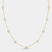 Gilded 5 Carat Lab-Grown Diamond Bezel-Set Diamond-By-The-Yard Necklace