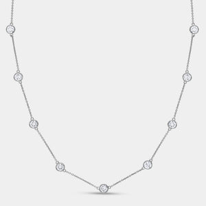 Gilded 5 Carat Lab-Grown Diamond Bezel-Set Diamond-By-The-Yard Necklace