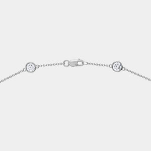 Gilded 5 Carat Lab-Grown Diamond Bezel-Set Diamond-By-The-Yard Necklace