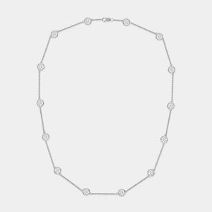 Gilded 7 Carat Lab-Grown Diamond Bezel-Set Diamonds-By-The-Yard Necklace