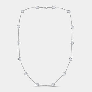 Gilded 7 Carat Lab-Grown Diamond Bezel-Set Diamonds-By-The-Yard Necklace