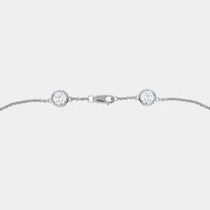 Gilded 7 Carat Lab-Grown Diamond Bezel-Set Diamonds-By-The-Yard Necklace