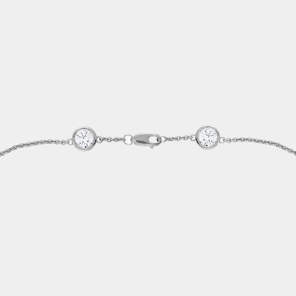 Gilded 7 Carat Lab-Grown Diamond Bezel-Set Diamonds-By-The-Yard Necklace
