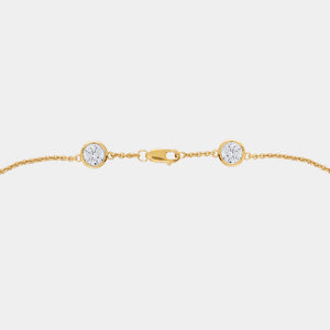Gilded 7 Carat Lab-Grown Diamond Bezel-Set Diamonds-By-The-Yard Necklace