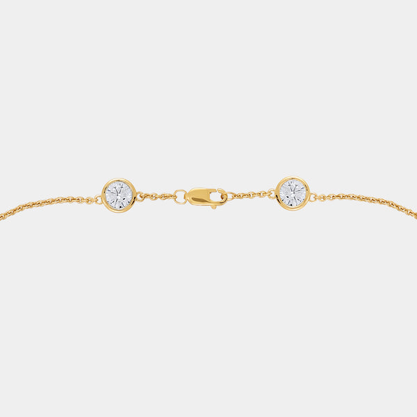 Gilded 7 Carat Lab-Grown Diamond Bezel-Set Diamonds-By-The-Yard Necklace