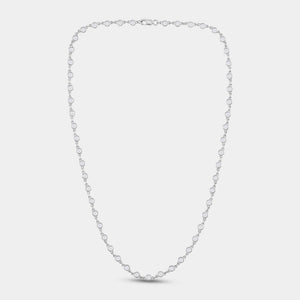 Gilded 2 and 7/8 Carat Lab-Grown Diamond Bezel-Set Necklace