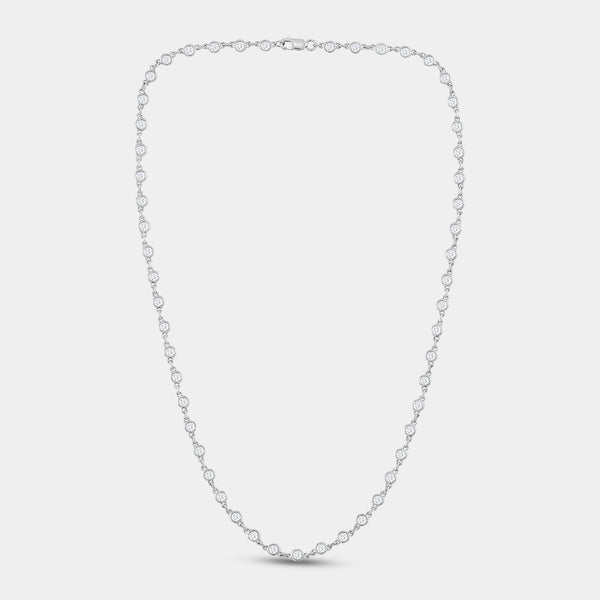Gilded 2 and 7/8 Carat Lab-Grown Diamond Bezel-Set Necklace
