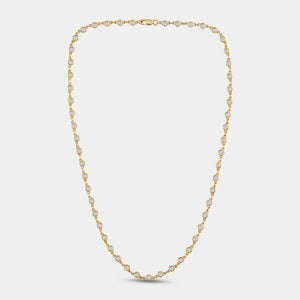 Gilded 2 and 7/8 Carat Lab-Grown Diamond Bezel-Set Necklace