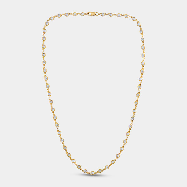 Gilded 2 and 7/8 Carat Lab-Grown Diamond Bezel-Set Necklace
