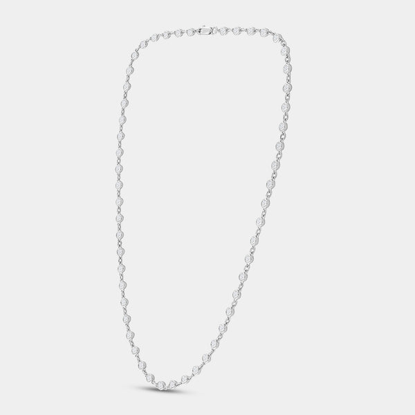 Gilded 2 and 7/8 Carat Lab-Grown Diamond Bezel-Set Necklace