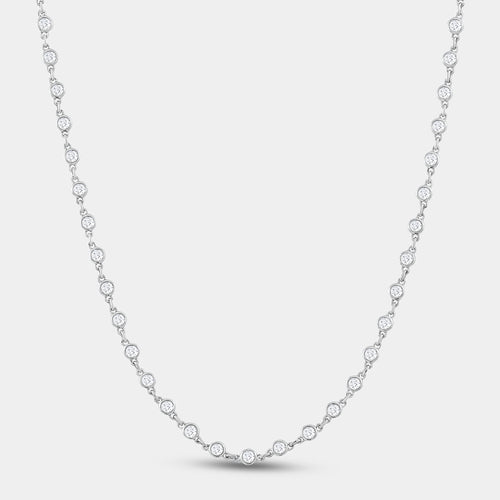 Gilded 2 and 7/8 Carat Lab-Grown Diamond Bezel-Set Necklace
