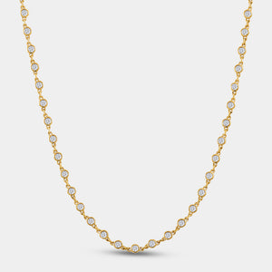 Gilded 2 and 7/8 Carat Lab-Grown Diamond Bezel-Set Necklace