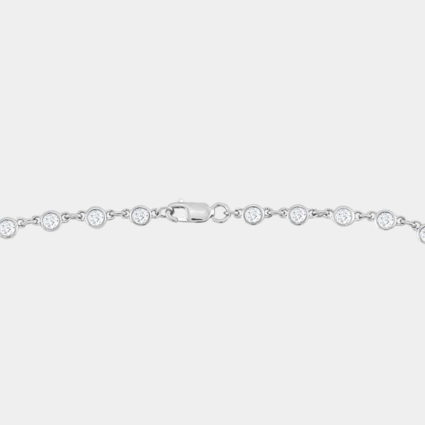 Gilded 2 and 7/8 Carat Lab-Grown Diamond Bezel-Set Necklace