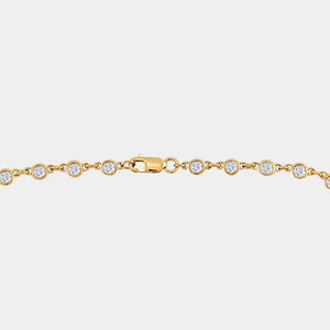 Gilded 2 and 7/8 Carat Lab-Grown Diamond Bezel-Set Necklace