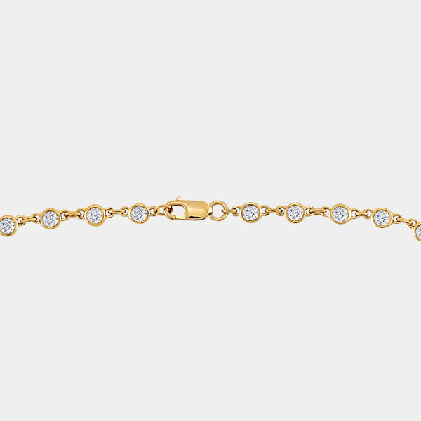 Gilded 2 and 7/8 Carat Lab-Grown Diamond Bezel-Set Necklace