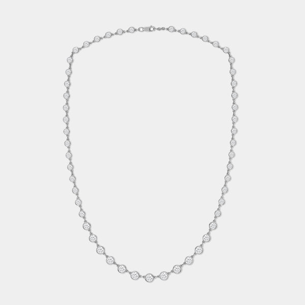 Gilded 8 and 1/2 Carat Lab-Grown Diamond Bezel-Set Necklace