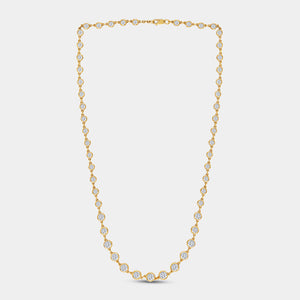 Gilded 8 and 1/2 Carat Lab-Grown Diamond Bezel-Set Necklace
