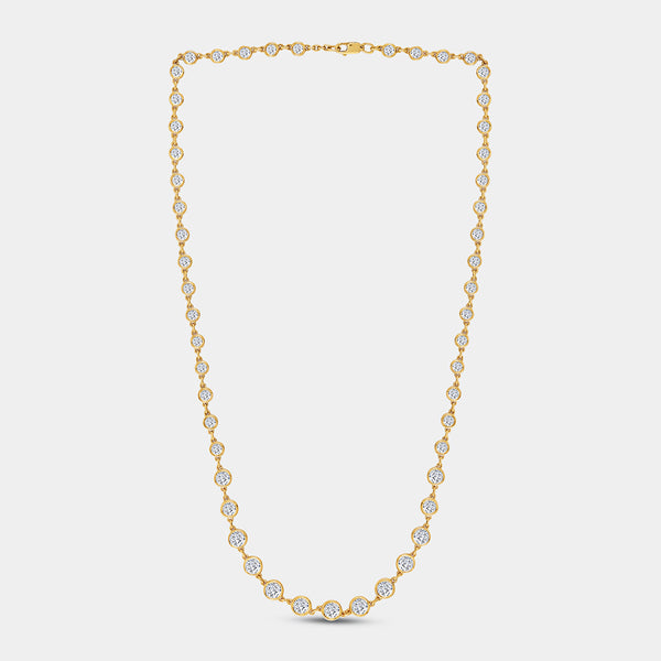 Gilded 8 and 1/2 Carat Lab-Grown Diamond Bezel-Set Necklace