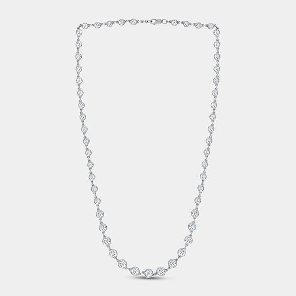 Gilded 8 and 1/2 Carat Lab-Grown Diamond Bezel-Set Necklace
