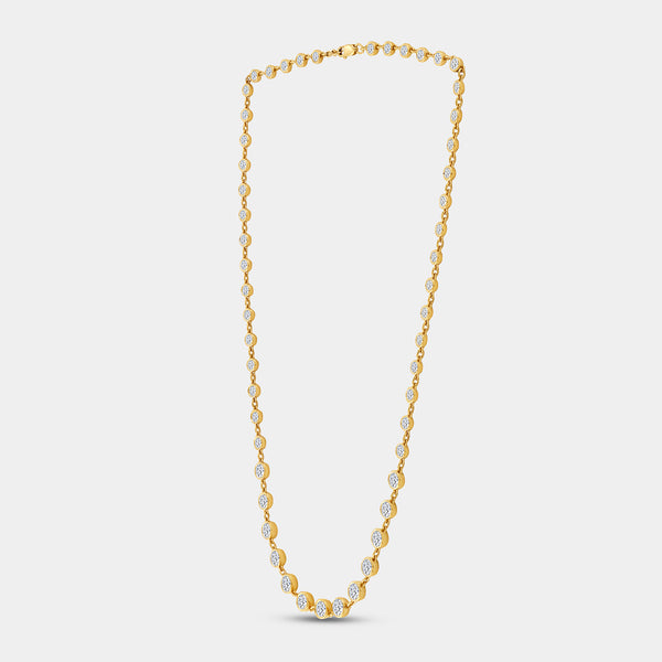 Gilded 8 and 1/2 Carat Lab-Grown Diamond Bezel-Set Necklace