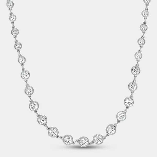 Gilded 8 and 1/2 Carat Lab-Grown Diamond Bezel-Set Necklace