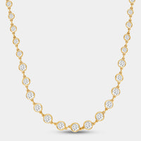 Gilded 8 and 1/2 Carat Lab-Grown Diamond Bezel-Set Necklace