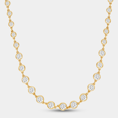Gilded 8 and 1/2 Carat Lab-Grown Diamond Bezel-Set Necklace