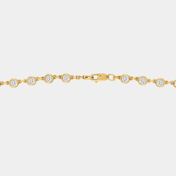 Gilded 8 and 1/2 Carat Lab-Grown Diamond Bezel-Set Necklace