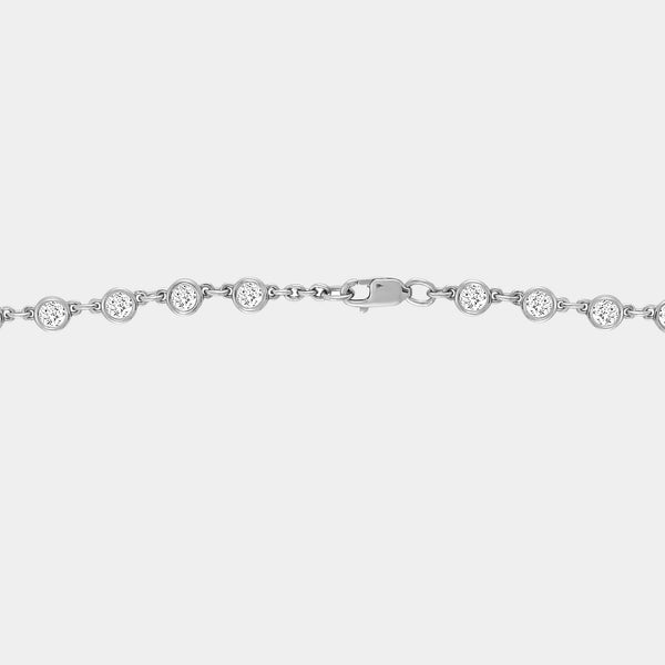 Gilded 8 and 1/2 Carat Lab-Grown Diamond Bezel-Set Necklace