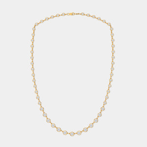 Gilded 8 and 1/2 Carat Lab-Grown Diamond Bezel-Set Necklace