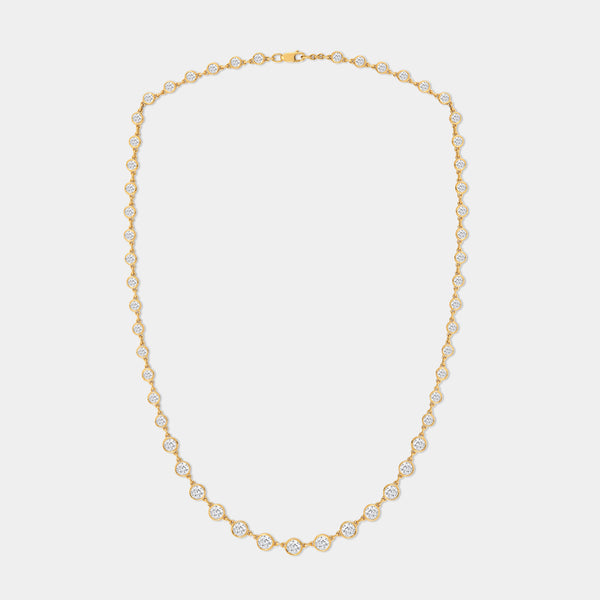 Gilded 8 and 1/2 Carat Lab-Grown Diamond Bezel-Set Necklace