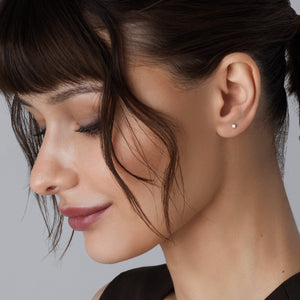 Gilded 1/10 Carat Lab-Grown Diamond Round-Shaped Classic Solitaire Studs