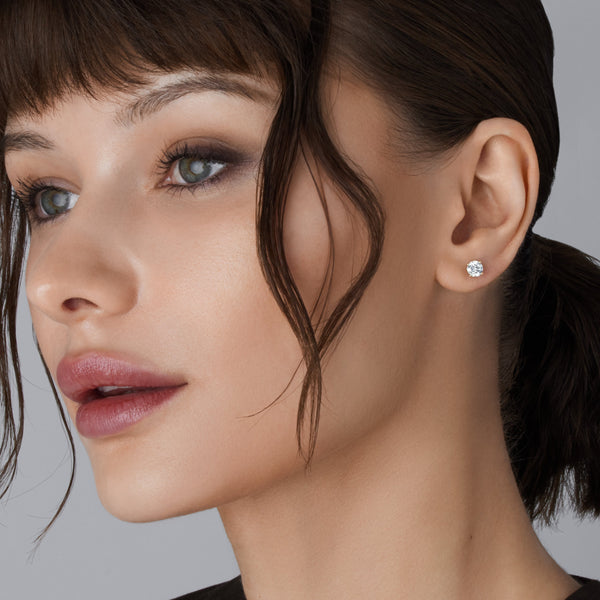 1 Carat Lab-Grown Diamond Round-Shaped Classic Solitaire Studs — GILDED New York