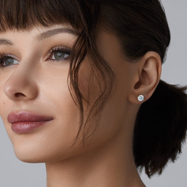 2 Carat Lab-Grown Diamond Round-Shaped Classic Solitaire Studs — GILDED New York
