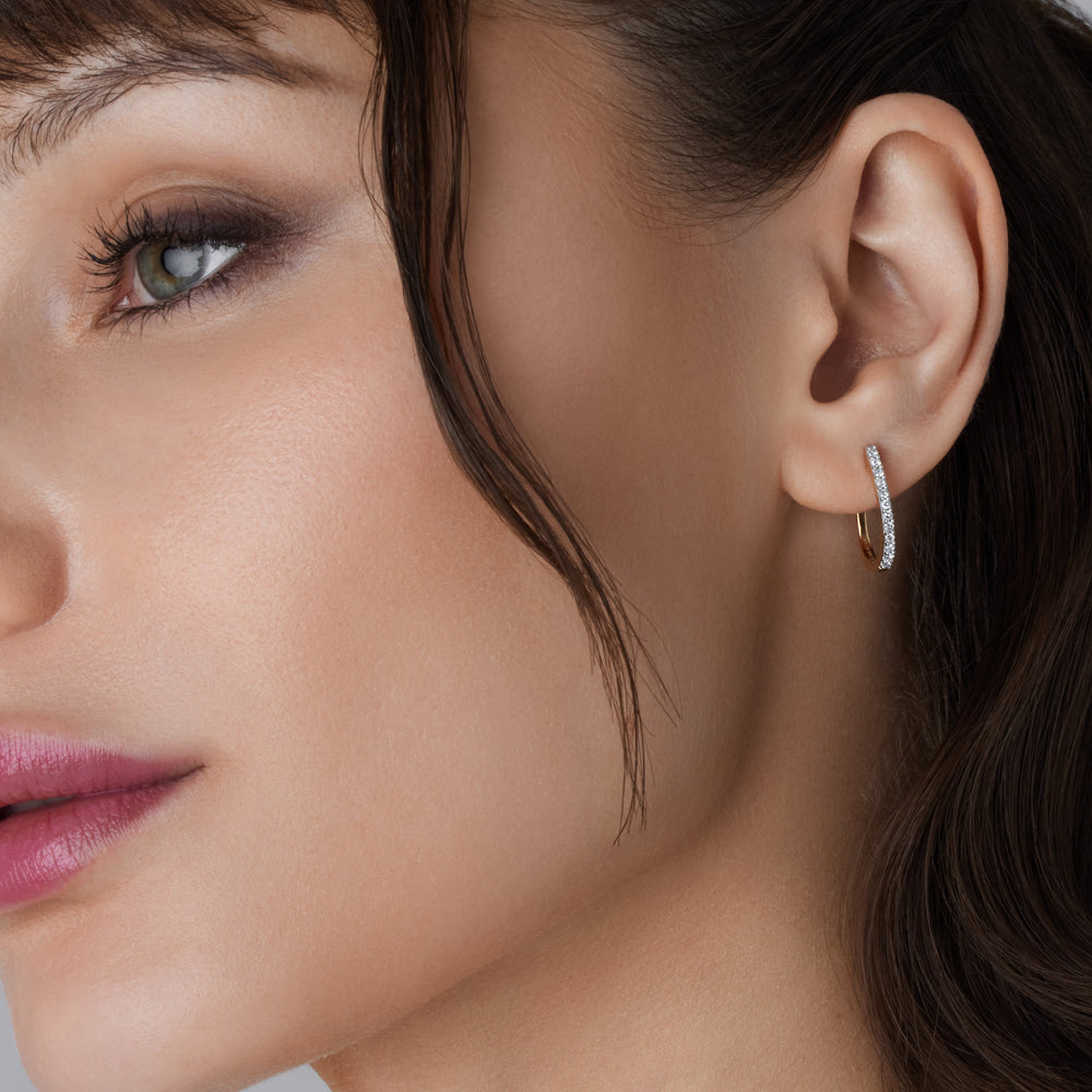 Gilded 1/4 Carat Lab-Grown Diamond Prong-Set Oval Hoops