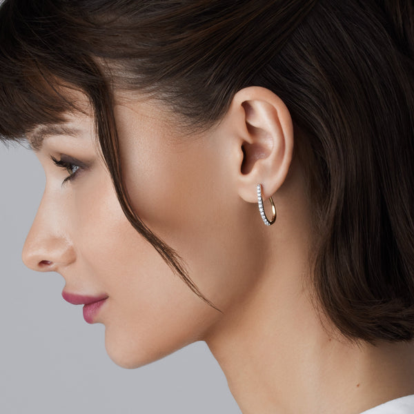 Gilded 1/2 Carat Lab-Grown Diamond Prong-Set Oval Hoops