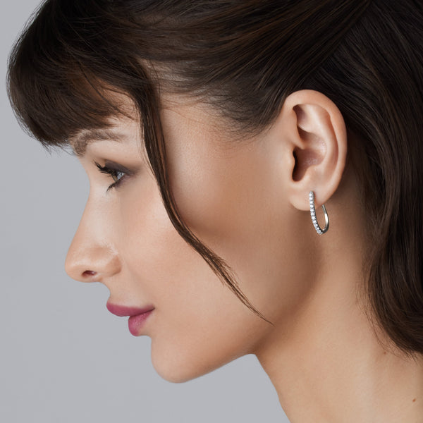 Gilded 1/2 Carat Lab-Grown Diamond Prong-Set Oval Hoops