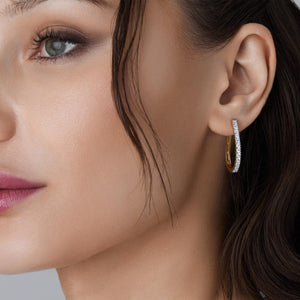 Gilded 1 Carat Lab-Grown Diamond Prong-Set Oval Hoops