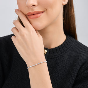 Gilded 2 Carat Lab-Grown Diamond Round-Shaped Classic Tennis Bracelet