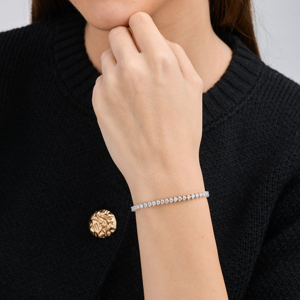 3 Carat Lab-Grown Diamond Trillion-Set Fashion Bracelet — GILDED New York