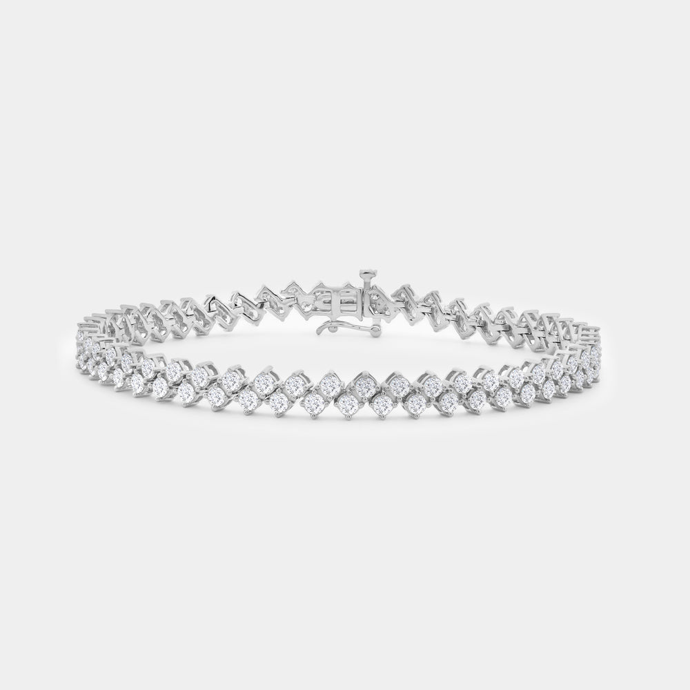 Gilded 5 Carat Lab-Grown Diamond Zigzag Fashion Bracelet